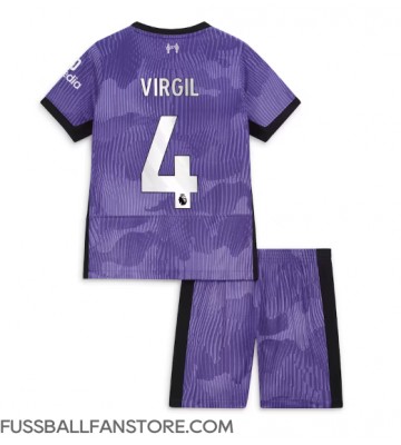 Liverpool Virgil van Dijk #4 Replik 3rd trikot Kinder 2023-24 Kurzarm (+ Kurze Hosen)